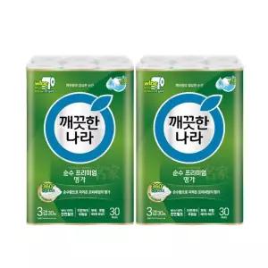 깨끗한나라 순수프리미엄 명가 30m 3겹 60롤 화장지 {QHJ}