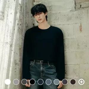 코튼 저지 크루넥 솔리드 긴팔티 025910