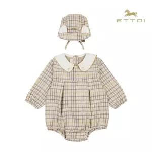 [롯데백화점]에뜨와 벤자민체크바디수트SET 07T527904/임신,출산,신생아,백일,돌선물,조카선물