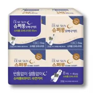 디어스킨 에어엠보 슈퍼롱 오버나이트 8P X 4팩