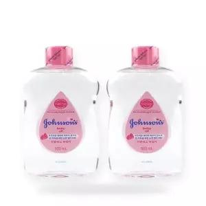 존슨즈 베이비 오일 500ml 2개 베이비파우더향 신생아 바디오일