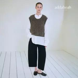 애드아보아 26FW 라쿤 울 블렌디드 커브드 팬츠