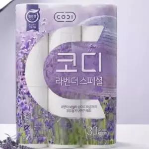 코디 3겹 라벤더 스페셜 화장지 30m 30롤 3팩