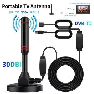 DVBT2 빠른 응답 실내 야외 안테나 휴대용 HD TV 디지털 공중 30DBI