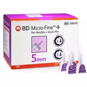 BD 인슐린 펜니들 마이크로파인 31G 5mm 100 개 320470 멸균 주사침 바늘