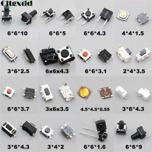 Cltgxdd 10PCS 촉각 푸시 버튼 스위치 자동차 원격 제어 키 터치 마이크로 순간 SMD DIP 2x4 3x6 4x4 6x6