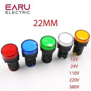 표시기 신호 램프 빛 방수 ad16-22ds 22mm AC/DC 12V 24V 110V 220V 380V 빨간색 녹색 노란색 파란색 흰색