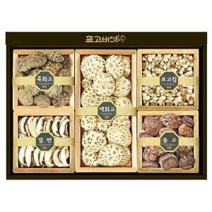 [파인밀]종합2호] 백화고+흑화고+동고+표고칩+절편 표고버섯 선물세트(640g)
