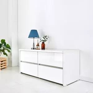 동서가구 로피엘 1200 2단 와이드 하이그로시 서랍장 DF924347