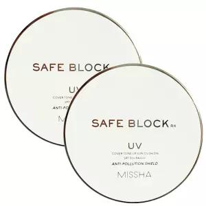 미샤 MISSHA 세이프 블록 RX 커버 톤업 썬쿠션 SPF50+ 12g 2개