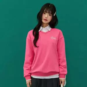 [하프클럽/체이스컬트]여성 팁배색 브이넥 맨투맨 티셔츠-EARG5171B0P