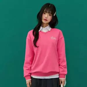 [하프클럽/체이스컬트]여성 팁배색 브이넥 맨투맨 티셔츠-EARG5171B0P
