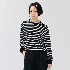 [체이스컬트]W 스트라이프 카라 맨투맨_P369544874