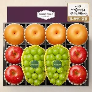 [라라르떼](센텀시티점)[9/21일 오전7시 주문마감][가든 9호] 샤인머스캣(650g) 2입 + 사과(310g) 4입 +...