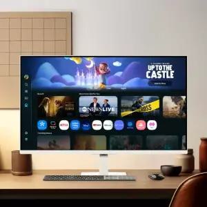 삼성 -27 스마트모니터 IPS-광시야각 휴대폰 화면-미러링 IPTV 스피커내장 블루투스 와이파이 USB HDMI OTT 벽걸이가능