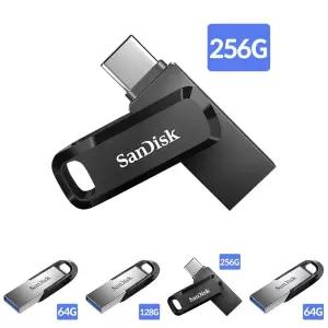 SANDISK USB 메모리 256G TYPE-C 3.1 OTG/음악/샌디스크형/타입/휴대용/차량용/듀얼/유에스비/핸드폰/기가