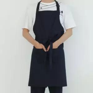 오너클랜 카페 네이비 바리스타 어깨 목결이형앞치마 쉐프 까페 식당 주방앞치마 어깨앞
