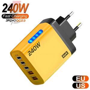 240W USB C 충전기 퀵 차지 QC 3.0 PD 고속 타입 폰 어댑터 아이폰  샤오미용 벽걸이