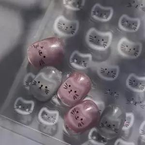 자석네일형 귀여운 냥이 얼굴 네일아트 엠보네일스티커 고양이 스티커