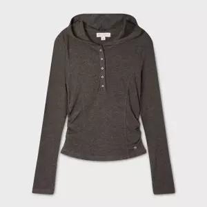 [백화점 홈쇼핑 정품] 후아유 여성 후드 셔링티셔츠 Hooded Shirring T-shirt WHLAG3823F
