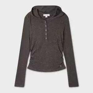 후아유 Hooded Shirring T-shirt WHLAG82F