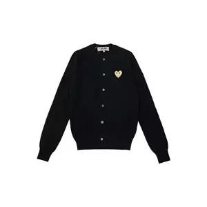 [꼼데가르송]26FW 여성 골드 하트 와펜 패치 가디건 블랙 AX-N049-051-1