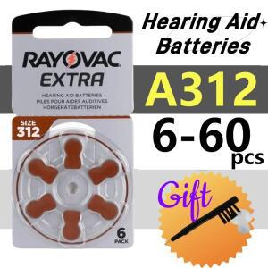 6-60Pcs RAYOVAC EXTRA 보청기 배터리 A312 PR41 BTE CIC RIC OE Hearin 용 고성능 아연 공기