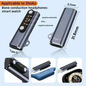 Shokz 장치에 적합 뼈 전송 헤드셋/스마트 시계 충전 어댑터 USB-C 7.62MM 2핀/4핀 자기 포트