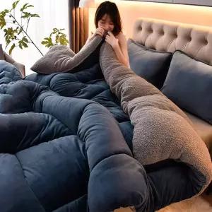극세사 이불 SS 겨울 침구 두툼한 차렵 벨벳 두꺼운 솜 애착 침대 차박 캠핑 요 담요