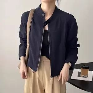 모던 노카라 여성 2컬러 밴딩 숏 재킷