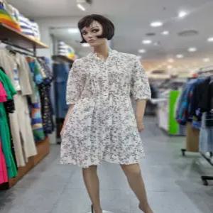 베네통/애플아울렛/면 100% 플라워 패턴 펀칭 원피스/BAOP12541