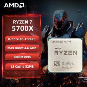 AMD 라이젠 7 5700X CPU 8코어 16스레드 4.6GHz 언락 데스크탑 프로세서 소켓 게이밍 (패키지 미포함)