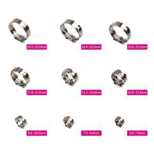 10pcs 304 스테인레스 스틸 호스 클램프 파이프/튜브 연결용 5.3-31.6mm 단일 귀 클립