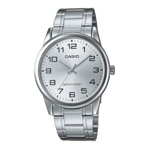 CASIO #MTP-V001D-7B 남성용 스탠다드 스테인리스 스틸 이지 리더 실버 다이얼 시계