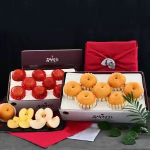 사과 2.5kg 1박스+나주배 5kg 1박스 (총2박스) 사과 배 추석 명절 과일선물세트