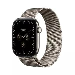 (1차 예약) 애플워치 12 셀룰러 46mm 내추럴 티타늄, 내추럴 밀레니즈 루프 (M/L) MJGQ4KH/A