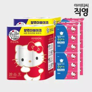 헬로키티 4겹 프리미엄 세트(프리미엄레드60롤 + 팝업티슈12팩)