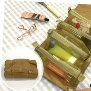 브라운 소품 보관 파우치 찍찍이 탈부착 분리 세면도