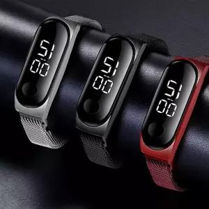 LED 스포츠 등산 남자 여자 공용 메탈 방수 손목시계 메탈밴드시계 SW9B5693