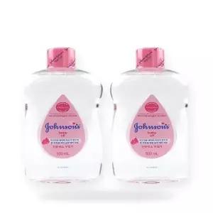 존슨즈 베이비 오일 500ml 2개 베이비파우더향 신생아 바디오일