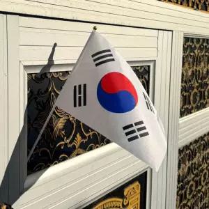 가볍게흔드는 자전거에다는 대한민국 응원 깃발 미니 손태극기 자전거태극기 보관이편리한