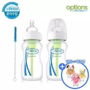 닥터브라운 옵션스 와이드 PP젖병 270ml 트윈팩 2p(옵션스플러스 꼭지와 호환불가)+인형1개(1회만)