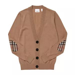 [버버리] 여성 DORNOCH 도녹 체크 패치 메리노 울 가디건(8074885)