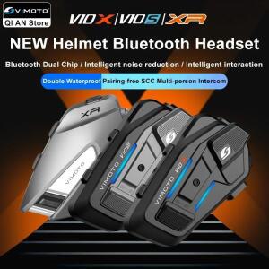 Vimoto 새로운 XR/V10S/V10X 오토바이 헬멧 블루투스 헤드셋 IPX67 방수 소음 감소 다중 사람 통화 헬멧 인