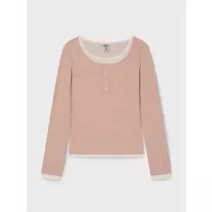 [후아유](광주신세계)Layered Henry Neck Long Sleeve T-Shirt/ WHLAG2283F