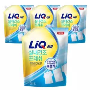 리큐 프레시 실내건조 세탁세제 리필 일반용, 2.1L, 4개