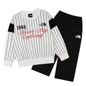 [매장판] 노스페이스 키즈 티셔츠 바지 상하복 스타라인 신학기 스? 세트 크림 NM5MS03T