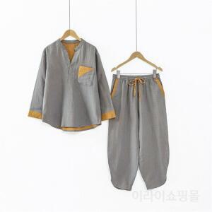 찜질방옷 숯가마 사우나복 긴팔 황토 단체복 여성용 잠옷