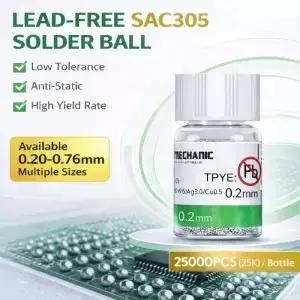 SAC305 BGA 솔더볼 무연 IC 칩 리볼링 수리용 0.20mm