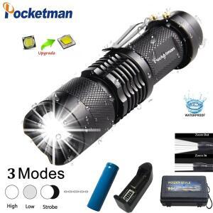 미니 고전력 LED 손전등 방수 토치 조정 가능한 초점 줌 플래시 라이트 램프 사용 14500  18650 배터리